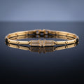 Gold Pavé Butterfly Bracelet - Double-Row Crystal Bar Link Wristlet