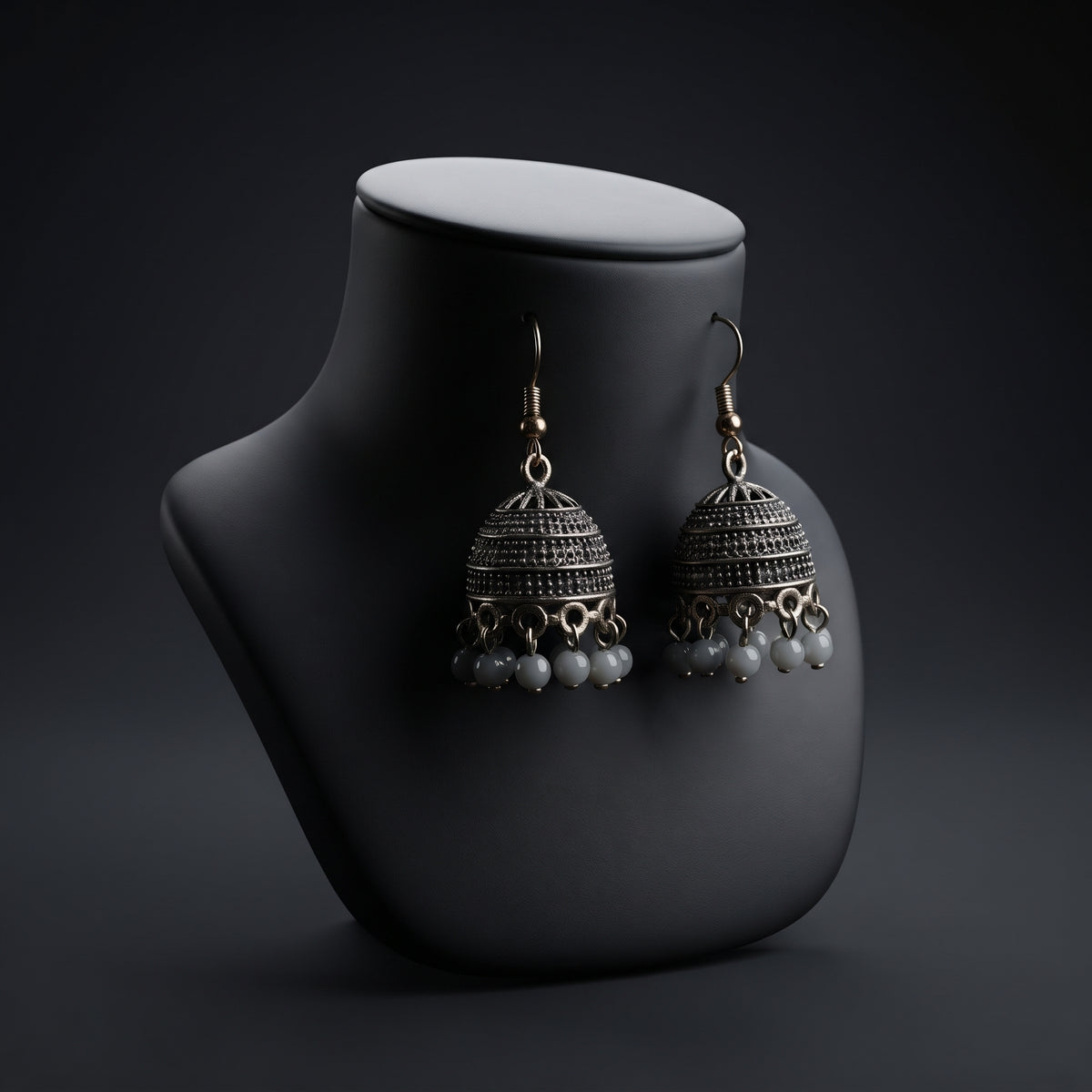 Antique Gold Jhumka - Handcrafted Ethnic Filigree & Bead Earrings