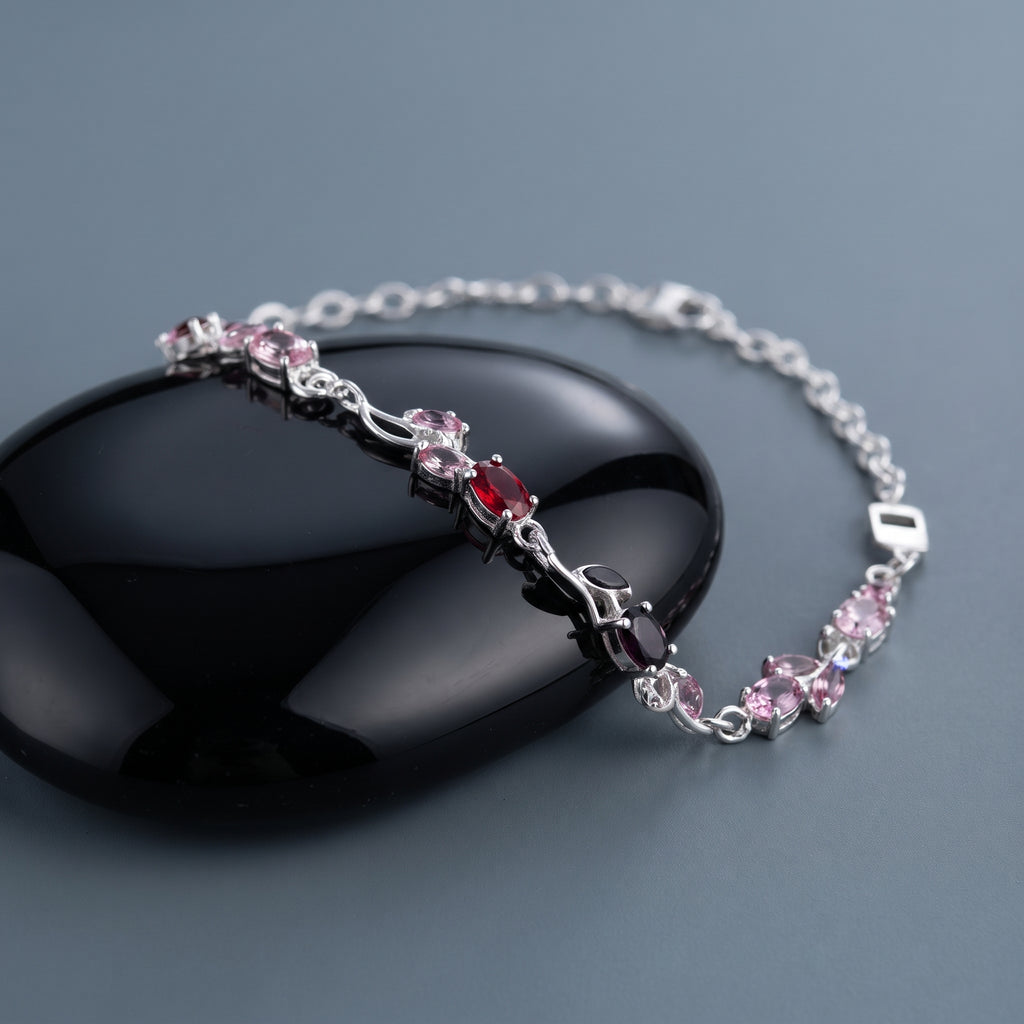 Blossom Tulip Bracelet - Dainty Multi-Shade Crystal Wristlet