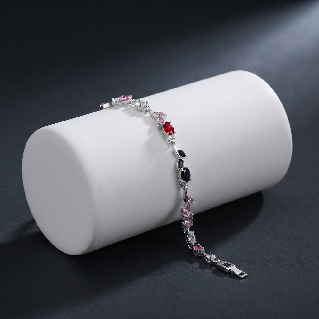 Blossom Tulip Bracelet - Dainty Multi-Shade Crystal Wristlet