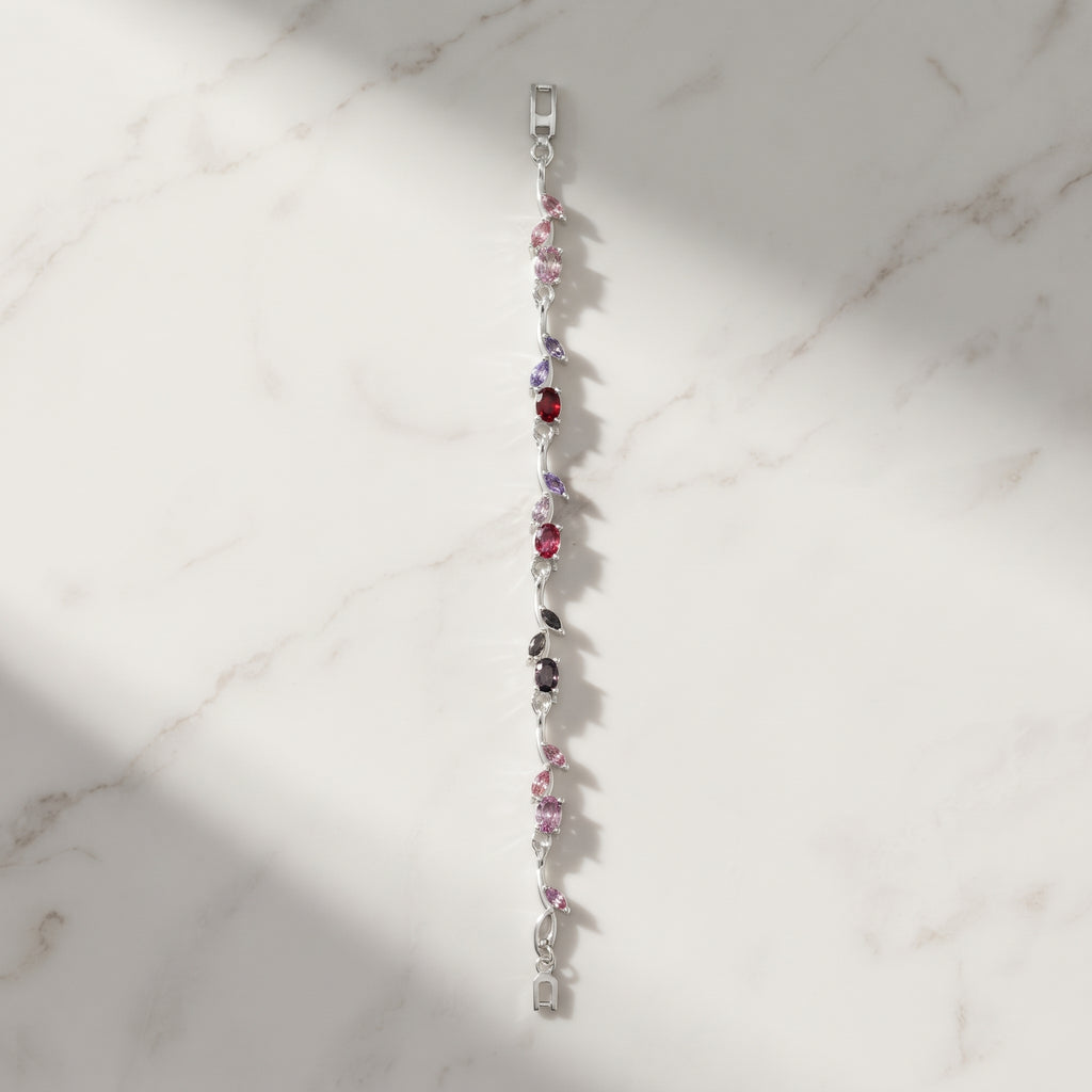 Blossom Tulip Bracelet - Dainty Multi-Shade Crystal Wristlet